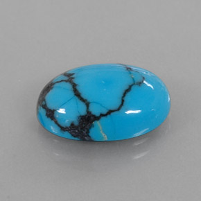 4,20 ctw natürlicher blauer Türkis, Oval Schliff, Lichtundurchlässig