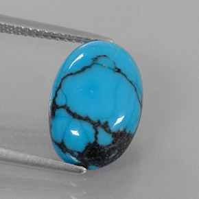 4,20 ctw natürlicher blauer Türkis, Oval Schliff, Lichtundurchlässig