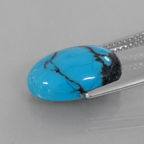 4,20 ctw natürlicher blauer Türkis, Oval Schliff, Lichtundurchlässig