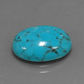 3,40 ctw natürlicher blauer Türkis, Oval Schliff, Lichtundurchlässig