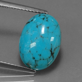 3,40 ctw natürlicher blauer Türkis, Oval Schliff, Lichtundurchlässig