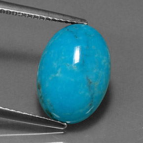 4,33 ctw natürlicher blauer Türkis, Oval Schliff, Lichtundurchlässig