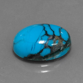 4,08 ctw natürlicher blauer Türkis, Oval Schliff, Lichtundurchlässig