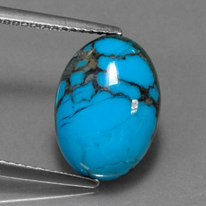 4,08 ctw natürlicher blauer Türkis, Oval Schliff, Lichtundurchlässig