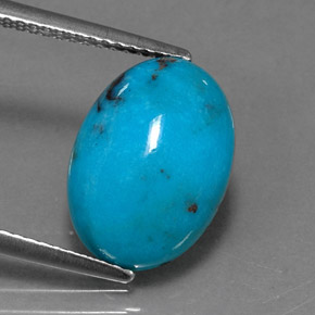 4,43 ctw natürlicher blauer Türkis, Oval Schliff, Lichtundurchlässig
