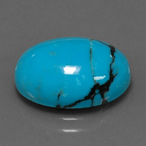 4,44 ctw natürlicher blauer Türkis, Oval Schliff, Lichtundurchlässig