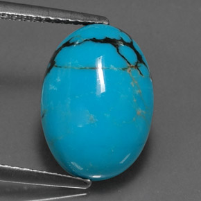 4,44 ctw natürlicher blauer Türkis, Oval Schliff, Lichtundurchlässig