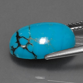 4,44 ctw natürlicher blauer Türkis, Oval Schliff, Lichtundurchlässig