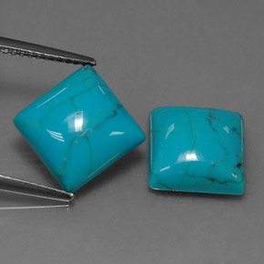  ct natürliche blauer Türkis-Edelsteine, Quadrat, Lichtundurchlässig