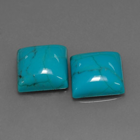  ct natürliche blauer Türkis-Edelsteine, Quadrat, Lichtundurchlässig