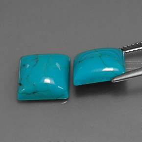  ct natürliche blauer Türkis-Edelsteine, Quadrat, Lichtundurchlässig