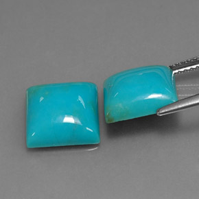  ct natürliche blauer Türkis-Edelsteine, Quadrat, Lichtundurchlässig