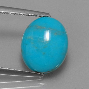 3,15 ctw natürlicher blauer Türkis, Oval Schliff, Lichtundurchlässig