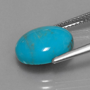 3,15 ctw natürlicher blauer Türkis, Oval Schliff, Lichtundurchlässig
