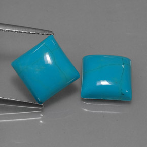 ct natürliche blauer Türkis-Edelsteine, Quadrat, Lichtundurchlässig