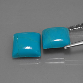  ct natürliche blauer Türkis-Edelsteine, Quadrat, Lichtundurchlässig