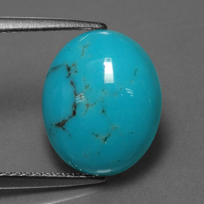 3,79 ctw natürlicher blauer Türkis, Oval Schliff, Lichtundurchlässig