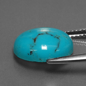 3,79 ctw natürlicher blauer Türkis, Oval Schliff, Lichtundurchlässig