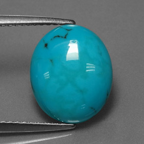 2,77 ctw natürlicher blauer Türkis, Oval Schliff, Lichtundurchlässig