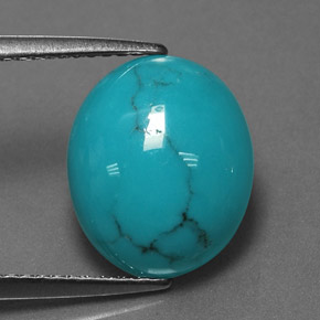 3,69 ctw natürlicher blauer Türkis, Oval Schliff, Lichtundurchlässig