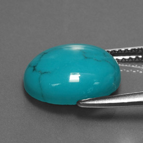 3,69 ctw natürlicher blauer Türkis, Oval Schliff, Lichtundurchlässig