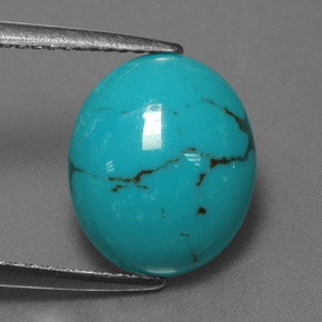 2,97 ctw natürlicher blauer Türkis, Oval Schliff, Lichtundurchlässig