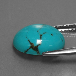 2,97 ctw natürlicher blauer Türkis, Oval Schliff, Lichtundurchlässig