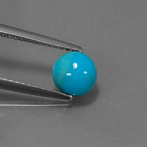 0,85 ctw natürlicher blauer Türkis, Rundschliff, Lichtundurchlässig