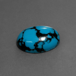 4,27 ctw natürlicher blauer Türkis, Oval Schliff, Lichtundurchlässig