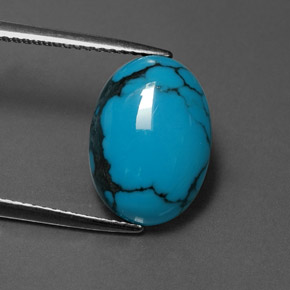4,55 ctw natürlicher blauer Türkis, Oval Schliff, Lichtundurchlässig