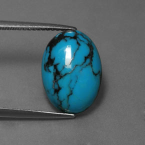 3,97 ctw natürlicher blauer Türkis, Oval Schliff, Lichtundurchlässig