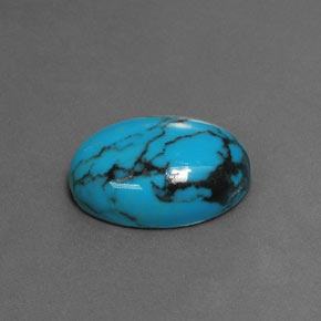 3,97 ctw natürlicher blauer Türkis, Oval Schliff, Lichtundurchlässig