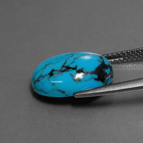 3,97 ctw natürlicher blauer Türkis, Oval Schliff, Lichtundurchlässig