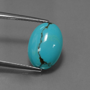3,87 ctw natürlicher blauer Türkis, Oval Schliff, Lichtundurchlässig