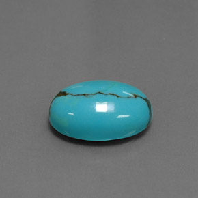 3,87 ctw natürlicher blauer Türkis, Oval Schliff, Lichtundurchlässig