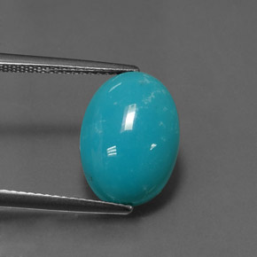 4,11 ctw natürlicher blauer Türkis, Oval Schliff, Lichtundurchlässig