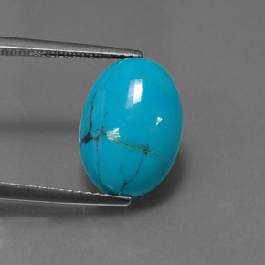 3,49 ctw natürlicher blauer Türkis, Oval Schliff, Lichtundurchlässig