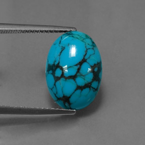 3,50 ctw natürlicher blauer Türkis, Oval Schliff, Lichtundurchlässig