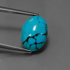 3,33 ctw natürlicher blauer Türkis, Oval Schliff, Lichtundurchlässig