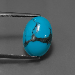3,61 ctw natürlicher blauer Türkis, Oval Schliff, Lichtundurchlässig
