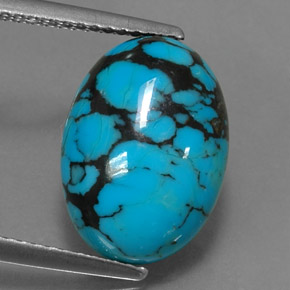 3,96 ctw natürlicher blauer Türkis, Oval Schliff, Lichtundurchlässig