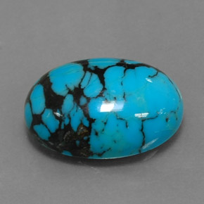 3,96 ctw natürlicher blauer Türkis, Oval Schliff, Lichtundurchlässig