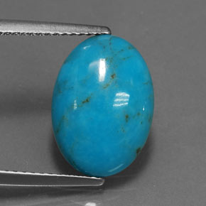 3,96 ctw natürlicher blauer Türkis, Oval Schliff, Lichtundurchlässig