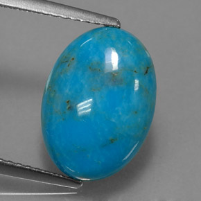 4,35 ctw natürlicher blauer Türkis, Oval Schliff, Lichtundurchlässig