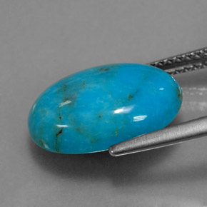 4,35 ctw natürlicher blauer Türkis, Oval Schliff, Lichtundurchlässig