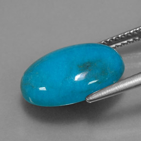 4,39 ctw natürlicher blauer Türkis, Oval Schliff, Lichtundurchlässig