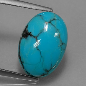 3,95 ctw natürlicher blauer Türkis, Oval Schliff, Lichtundurchlässig