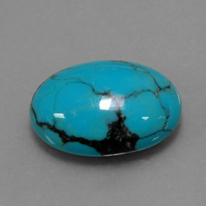 3,95 ctw natürlicher blauer Türkis, Oval Schliff, Lichtundurchlässig
