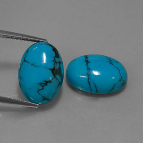  ct natürliche blauer Türkis-Edelsteine, Oval Schliff, Lichtundurchlässig