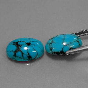  ct natürliche blauer Türkis-Edelsteine, Oval Schliff, Lichtundurchlässig